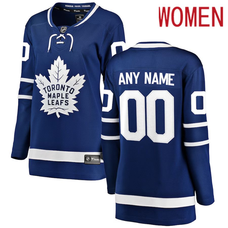 Women Toronto Maple Leafs Fanatics Branded Blue Home Breakaway Custom NHL Jersey
